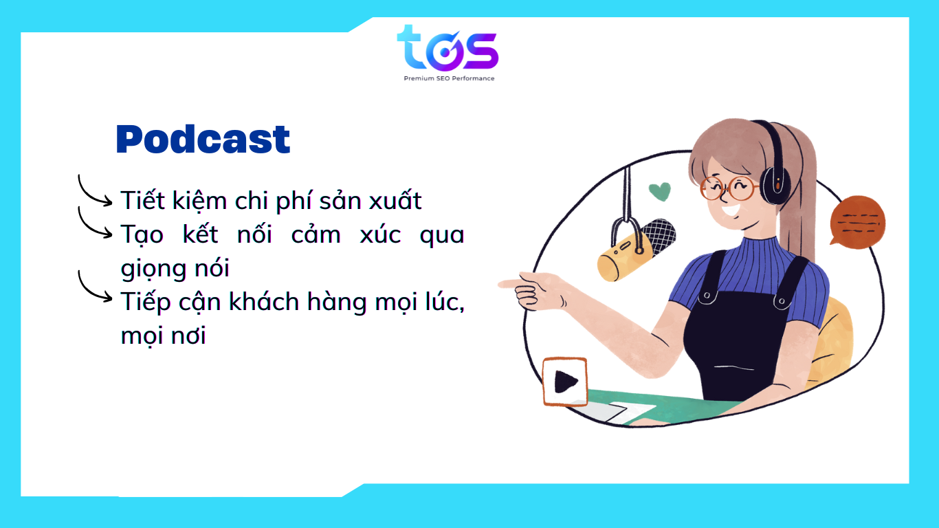 Podcast là hình thức truyền tải thông tin qua âm thanh, kết nối sâu hơn với cảm xúc người dùng