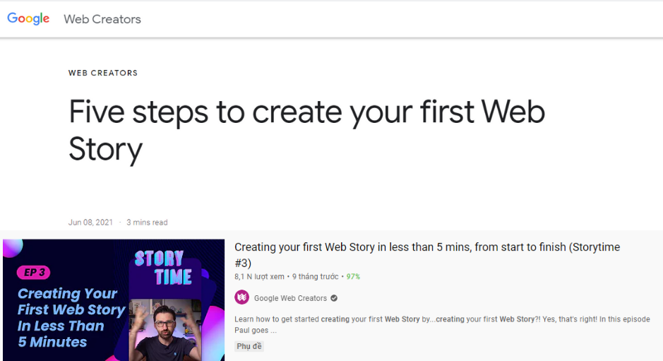 Google đăng tải cách tạo Google web stories trong 5 bước
