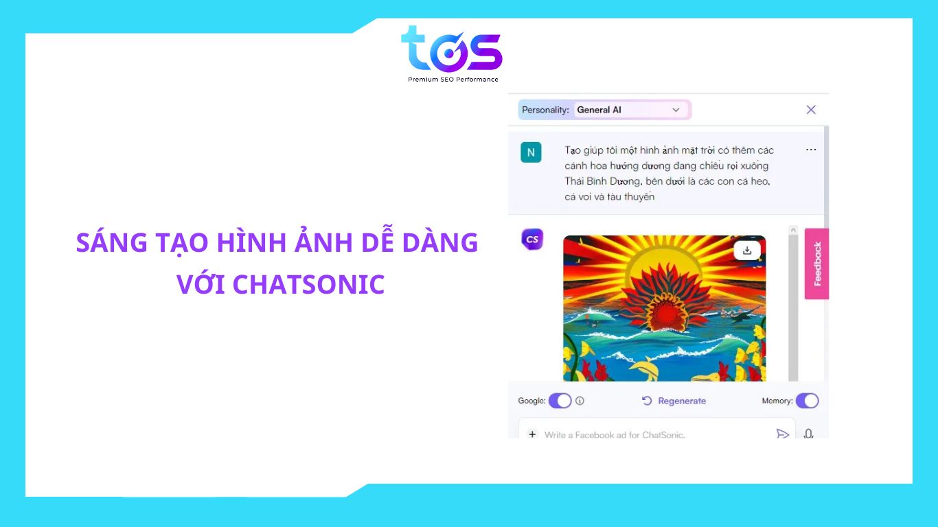 Sáng tạo hình ảnh AI với Chatsonic