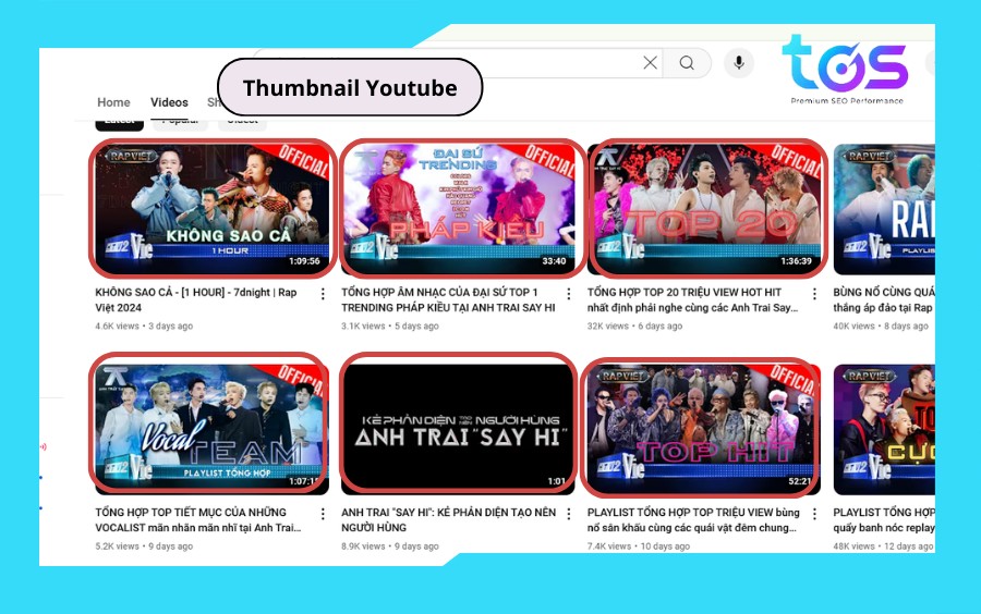 Thumbnail trên kênh Youtube