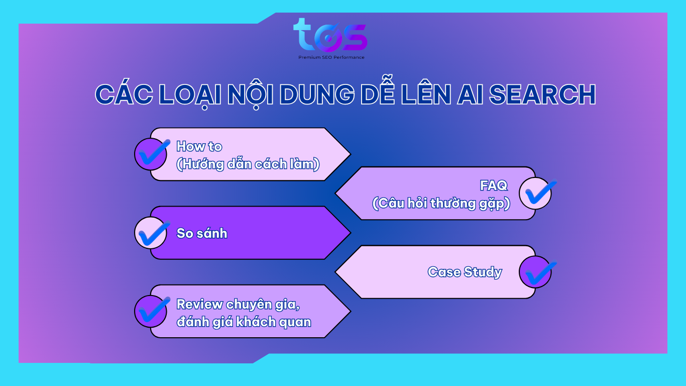 các loại nội dung dễ lên ai search