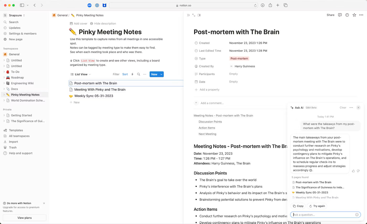 Notion - Ứng dụng AI tốt nhất