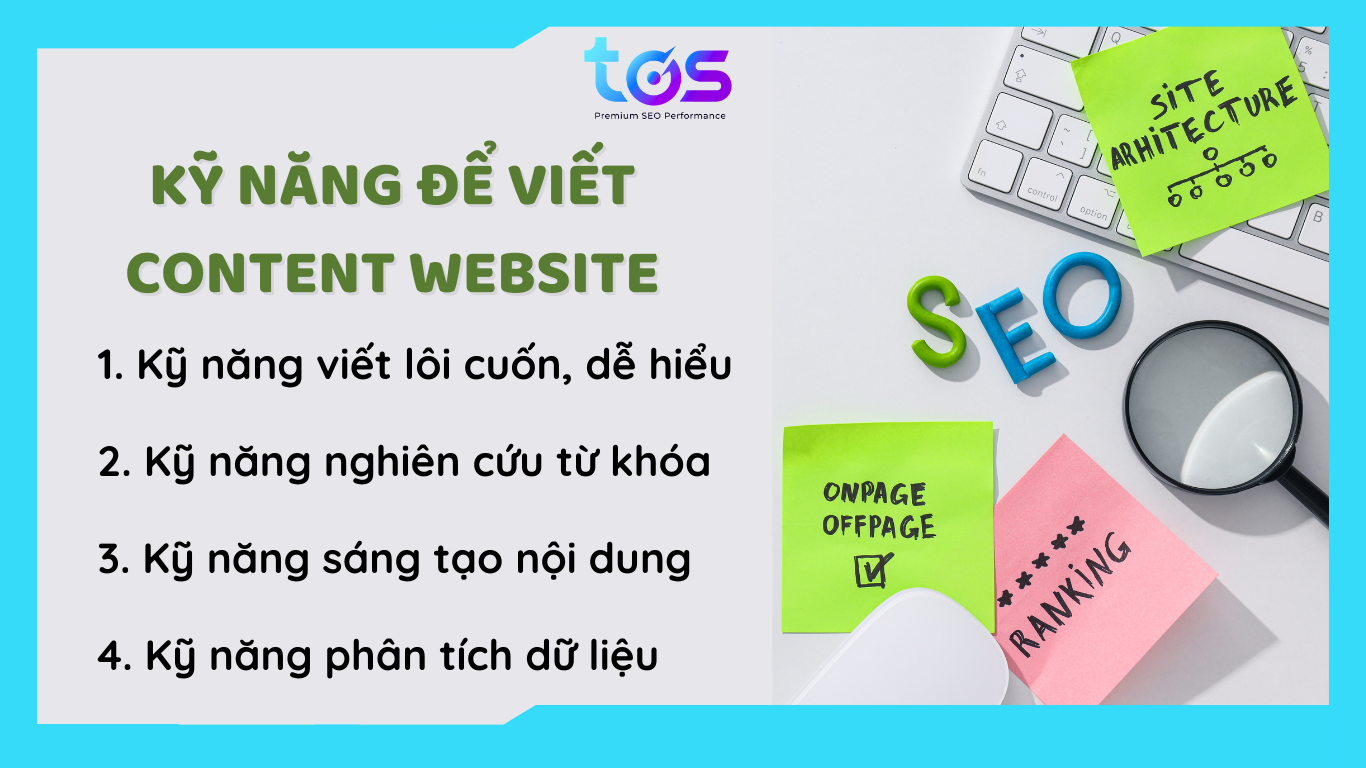 Những kỹ năng quan trọng để viết Content Website