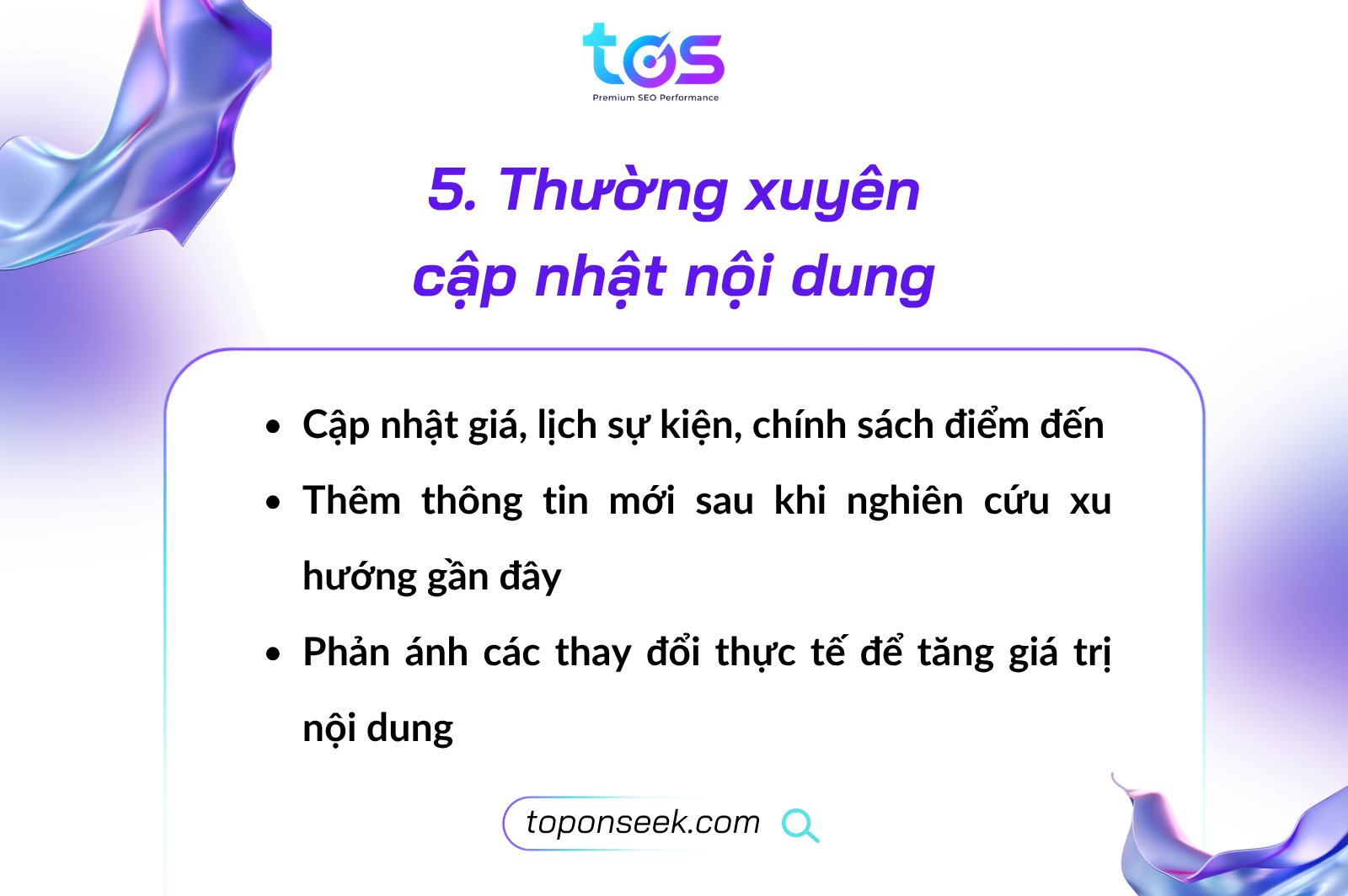 thường xuyên cập nhật nội dung