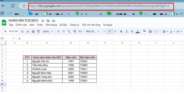 Coppy URL của file cần trích xuất