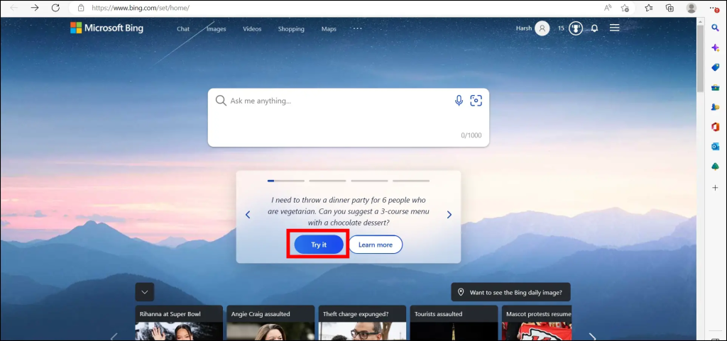Cách tải và đăng ký sử dụng chatbot Bing AI bước 1