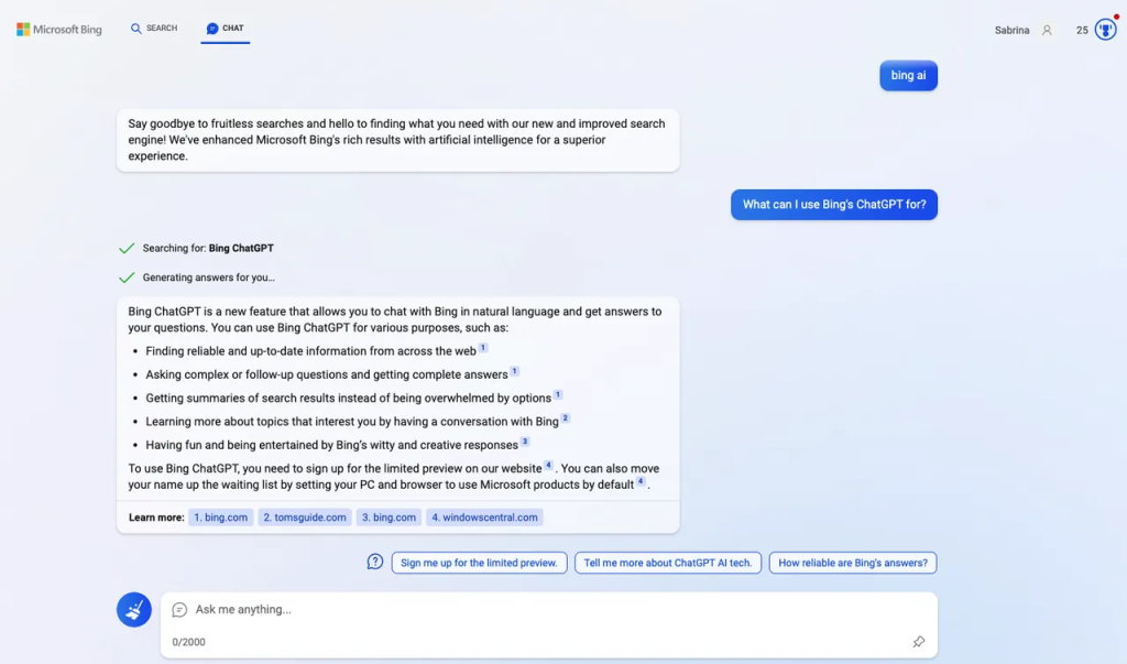 Cách tải và đăng ký sử dụng chatbot Bing AI bước 5