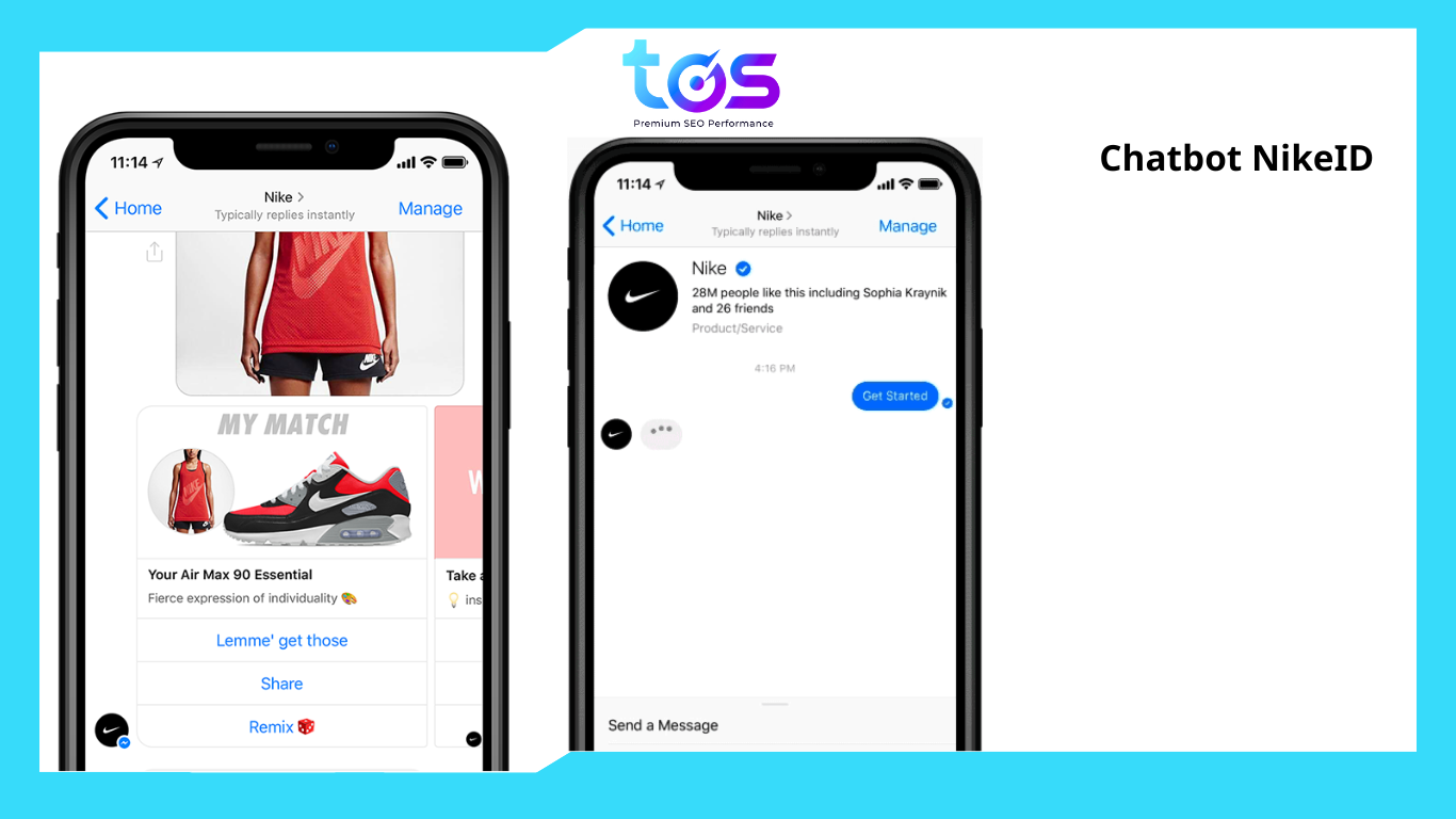 Chatbot NikeID trên Facebook Messenger của Nike