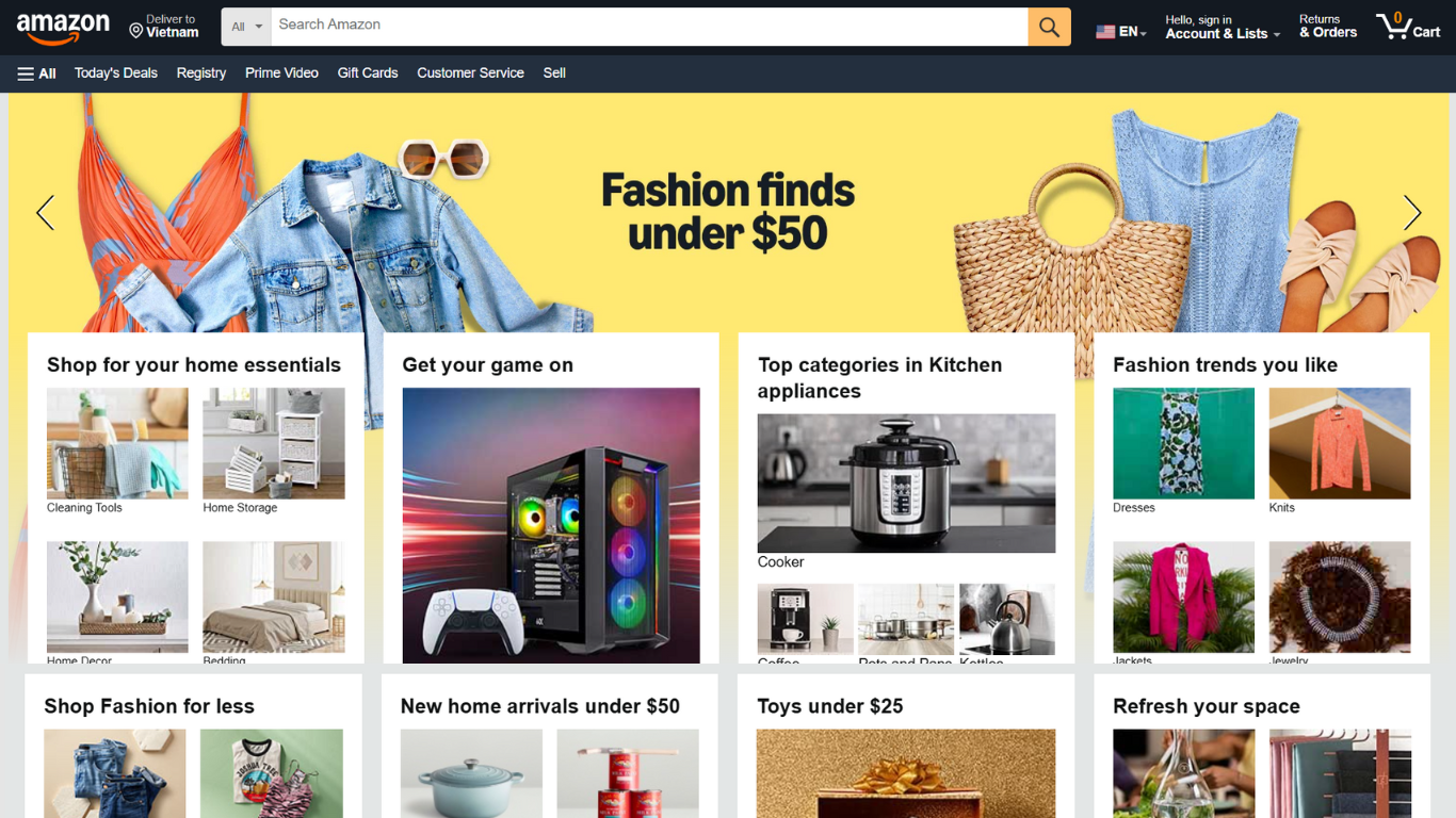 những trang web bán hàng có giao diện đẹp