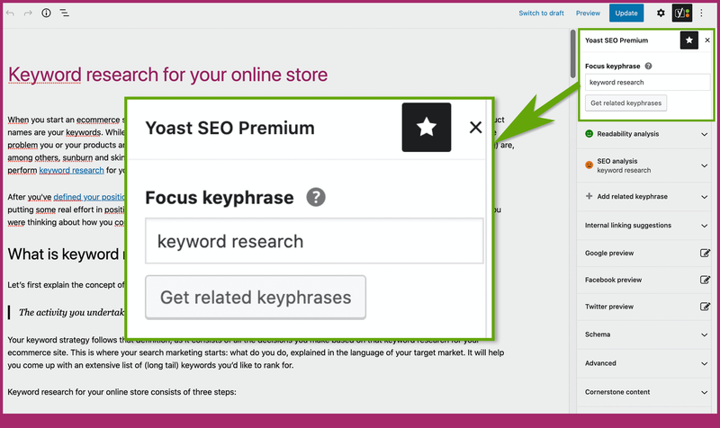 Nghiên cứu từ khóa trên Yoast SEO Premium