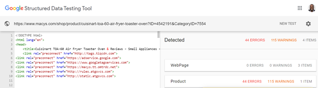 Google’s Structured Data Testing Tool