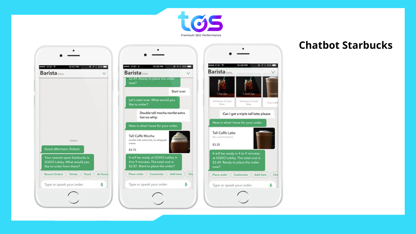 Chatbot vào ứng dụng di động của Starbucks