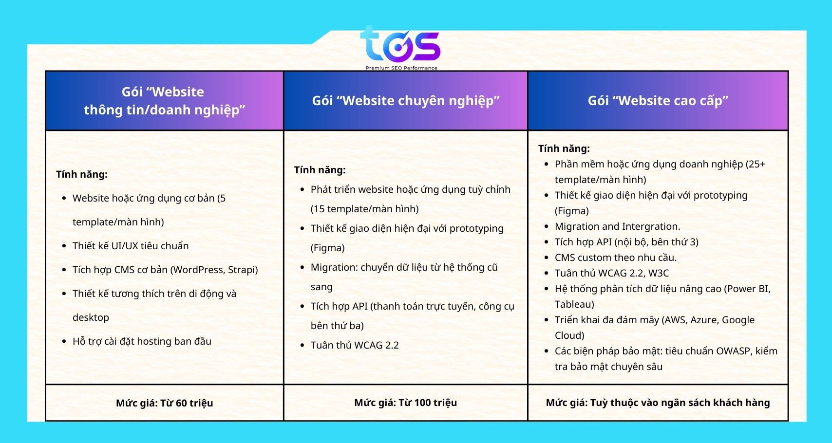 Dịch vụ thiết kế website trọn gói