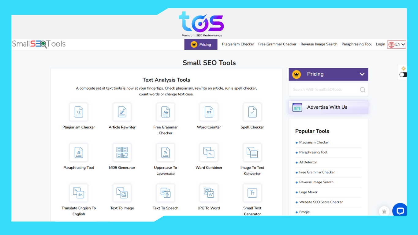 Công cụ kiểm tra nội dung Small SEO Tools