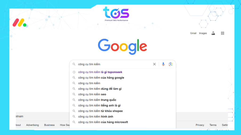 Trang công cụ tìm kiếm Google