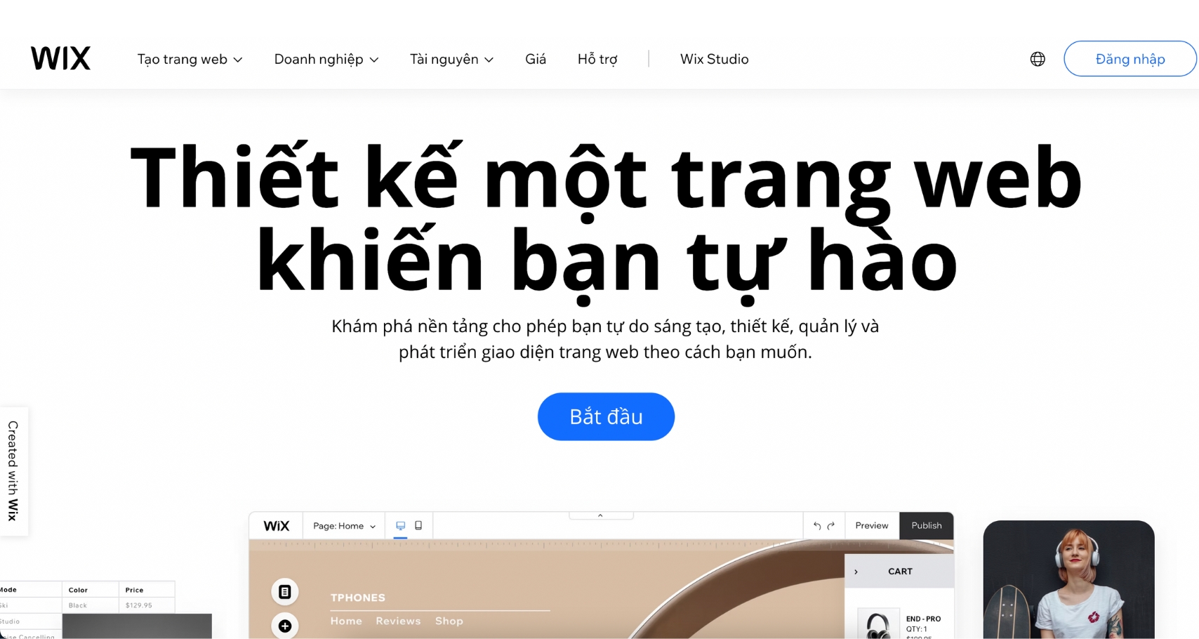 Nền tảng thiết kế website Wix