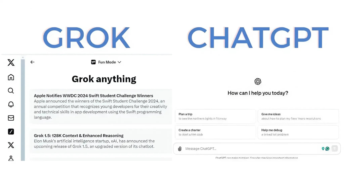 Giao diện hiển thị của Grok