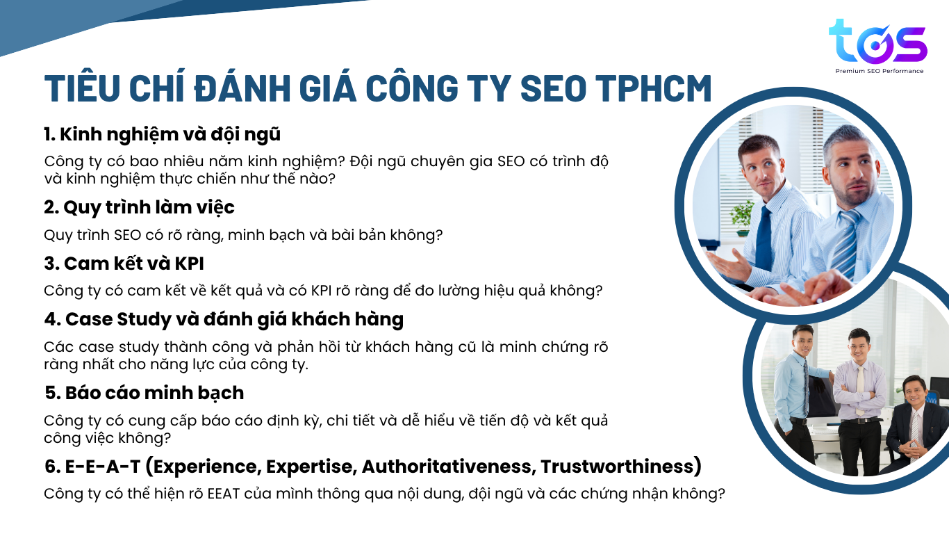 tiêu chí đánh giá công ty SEO TPHCM