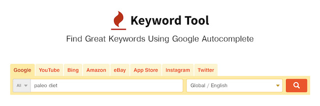 sử dụng keyword tool để tìm long tail keywords
