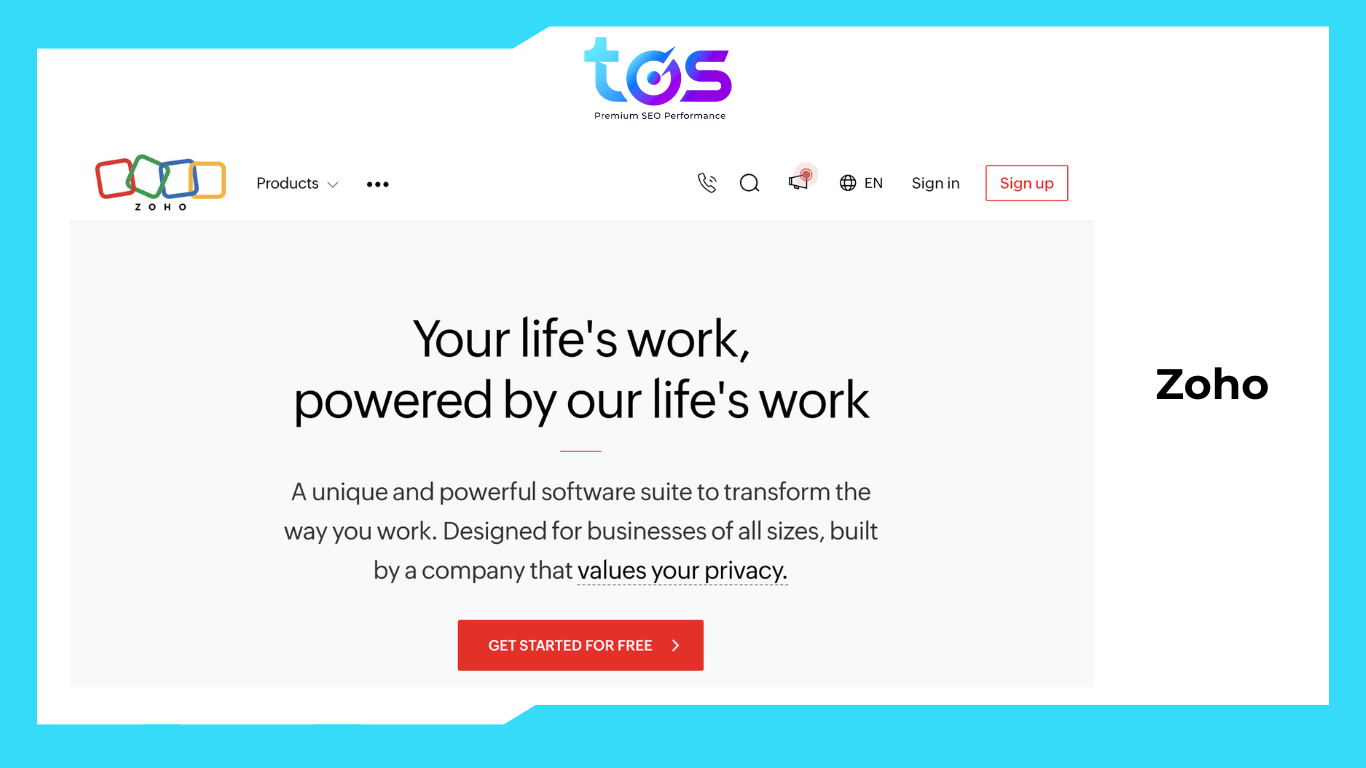 công cụ SEO Task Manager - Zoho