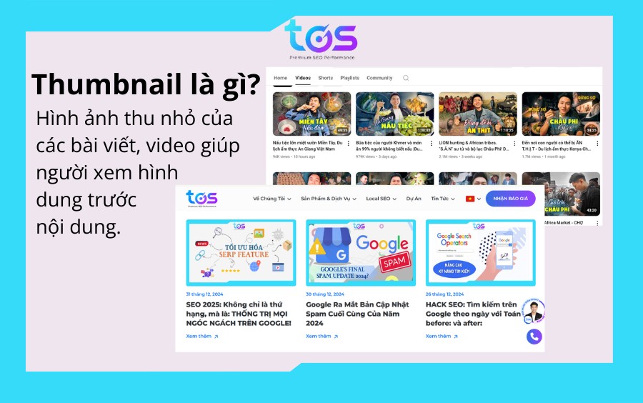 Thumbnail là hình ảnh thu nhỏ được sử dụng để đại diện cho bài viết, video hay clip