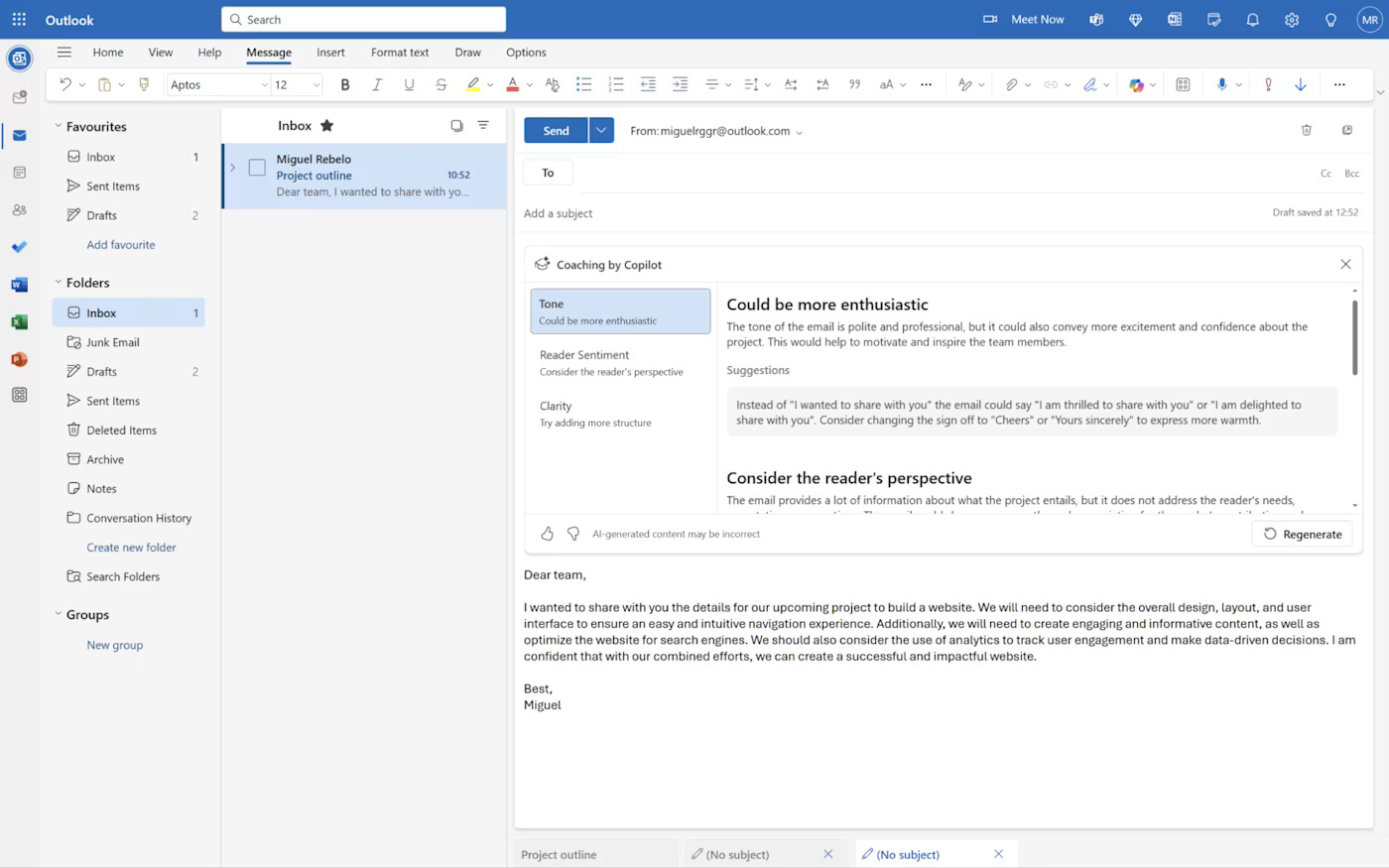 Microsoft Copilot Pro dành cho Outlook - Trợ lý email AI tốt nhất để cải thiện khả năng giao tiếp