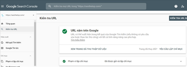 Submit URL trên Google