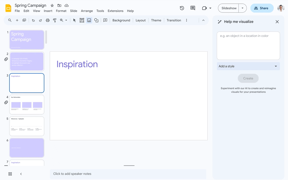Một gif hoạt hình hiển thị AI tổng quát của Google Trang trình bày đang làm việc để chọn hình ảnh dựa trên lời nhắc có nội dung "hươu cao cổ đứng trước tháp Eiffel".  Màu nước đẹp.'