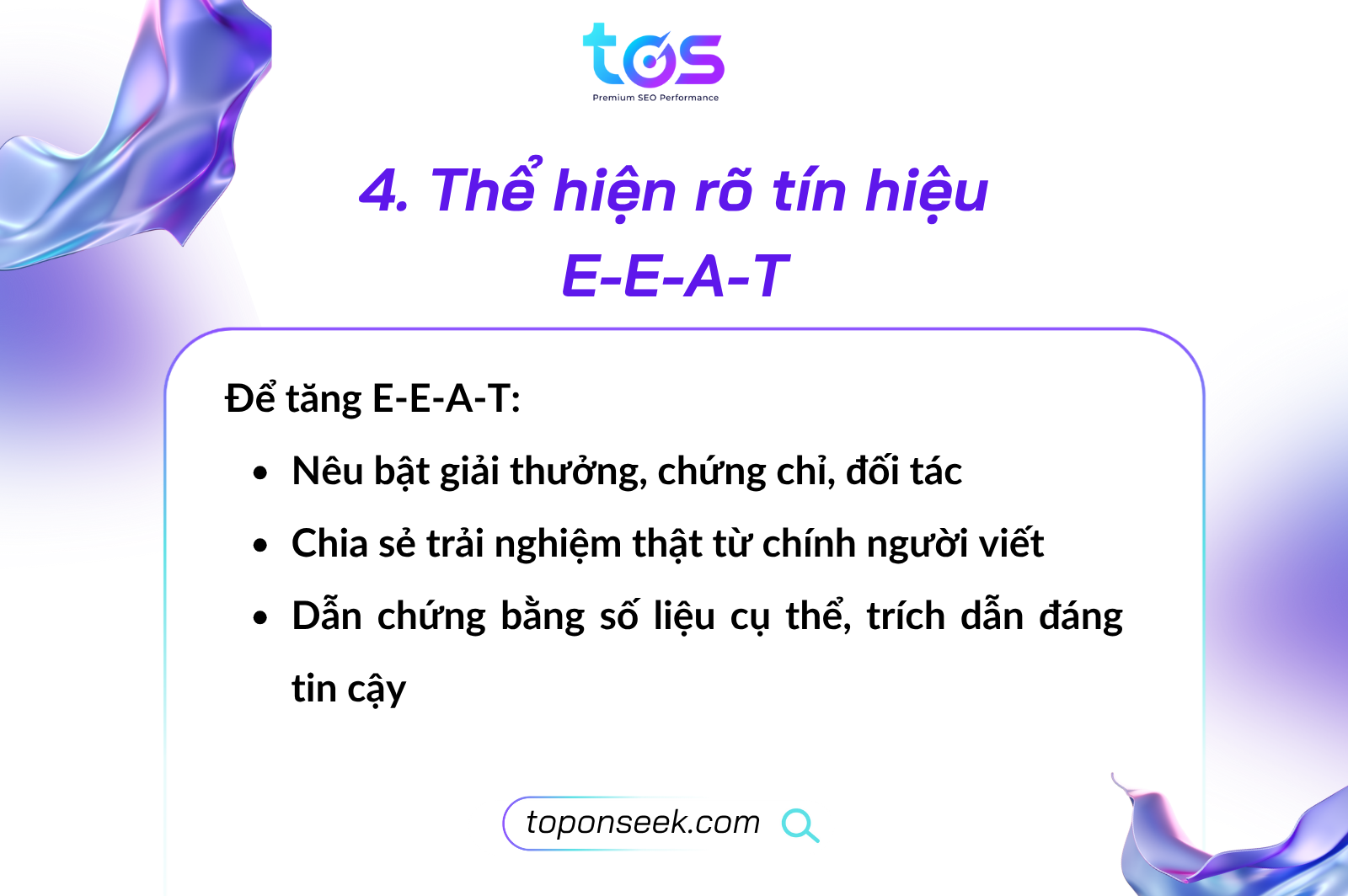thể hiện rõ eeat