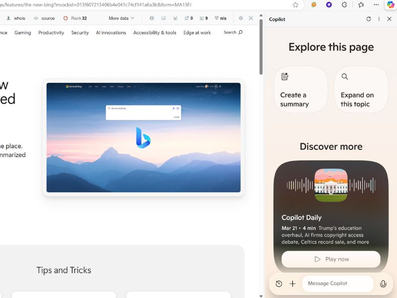 Tương lai của ứng dụng bing ai 