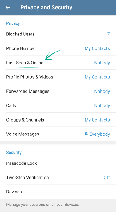 Cách ẩn trạng thái lần cuối đăng nhập trên Telegram