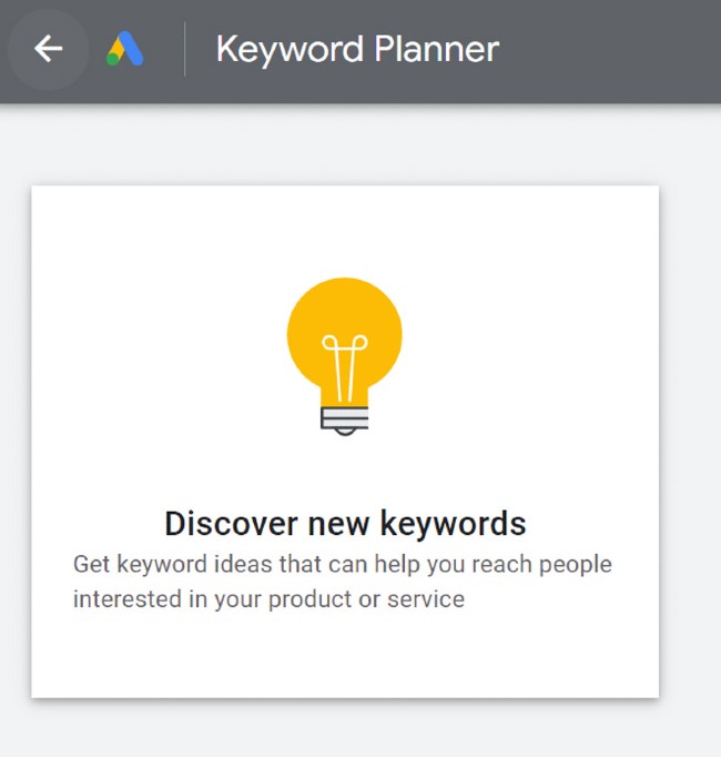 cách chọn từ khoá với google keyword planner