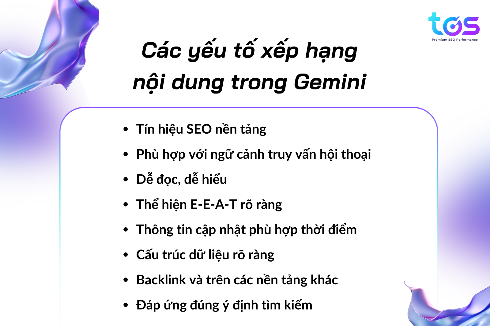 Các yếu tố xếp hạng nội dung trong Gemini