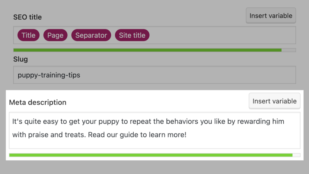Meta description trong Yoast SEO 