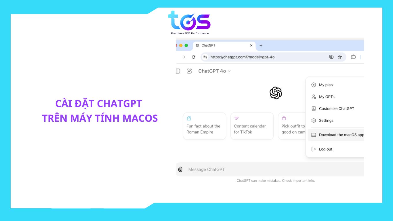 cách cài đặt ChatGPT trên máy tính macOS