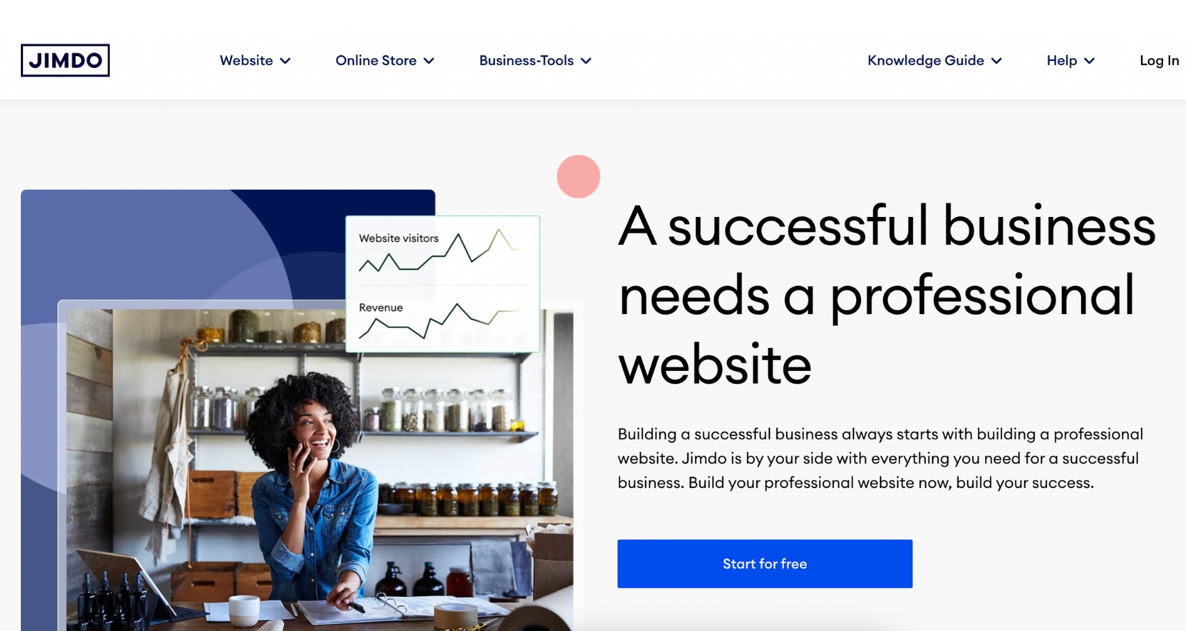 Jimdo - Nền tảng thiết kế website