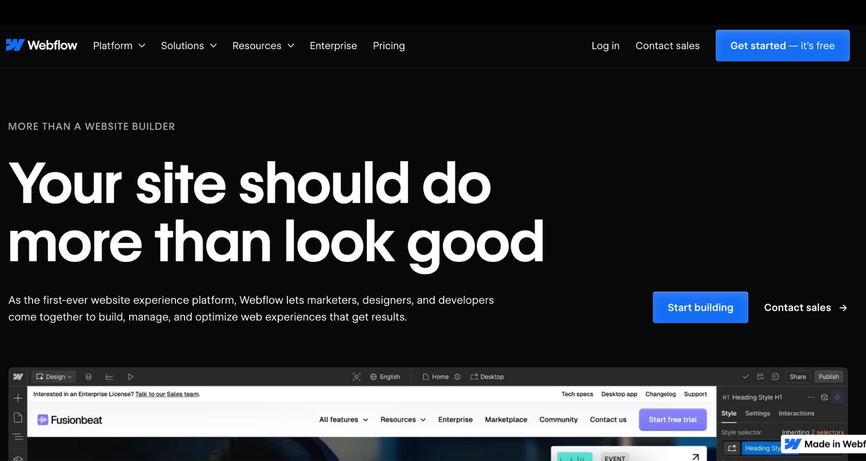 Webflow là nền tảng thiết kế website đơn giản