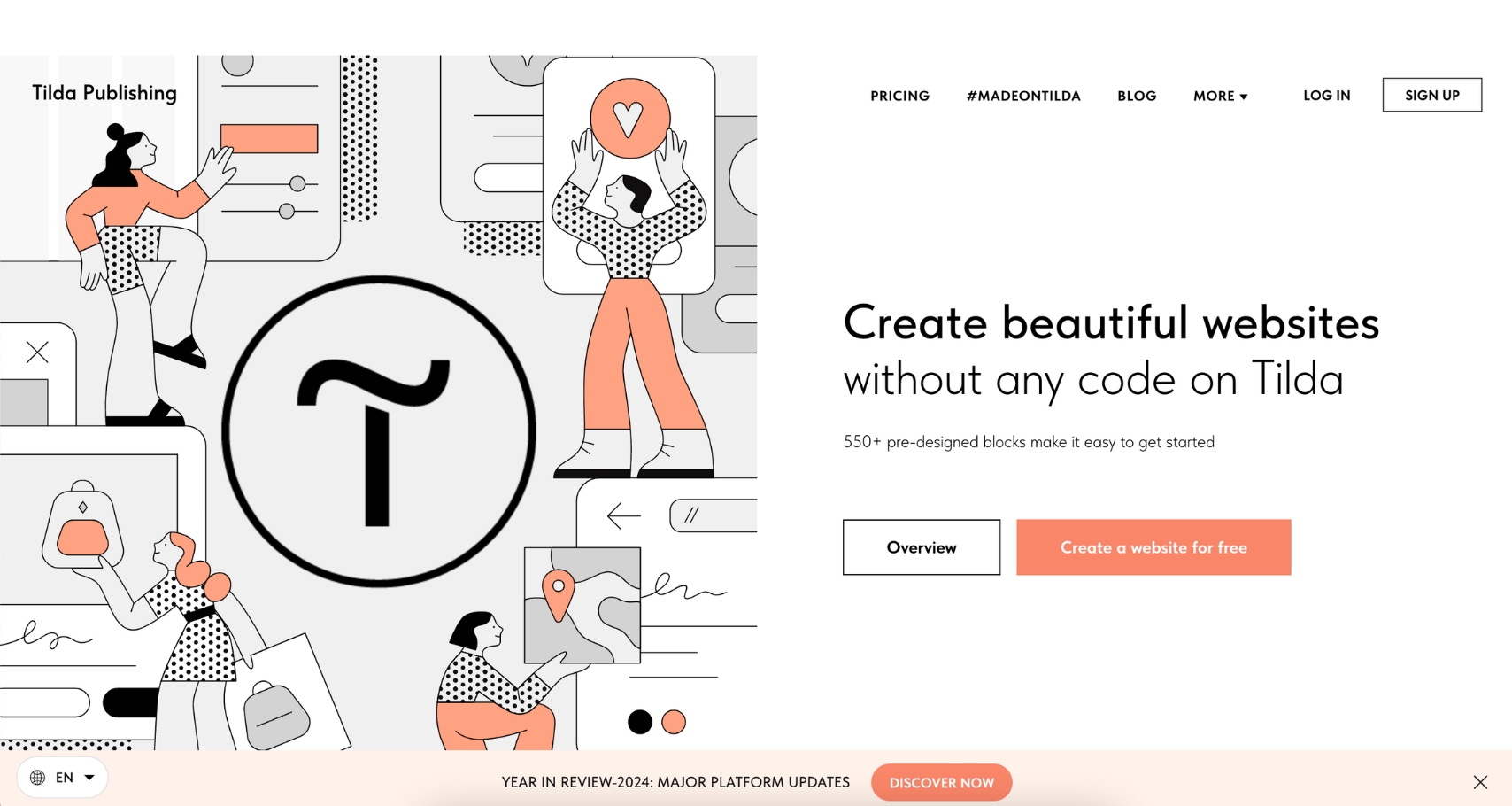 Tilda là nền tảng thiết kế website đơn giản dựa trên các khối (block) 