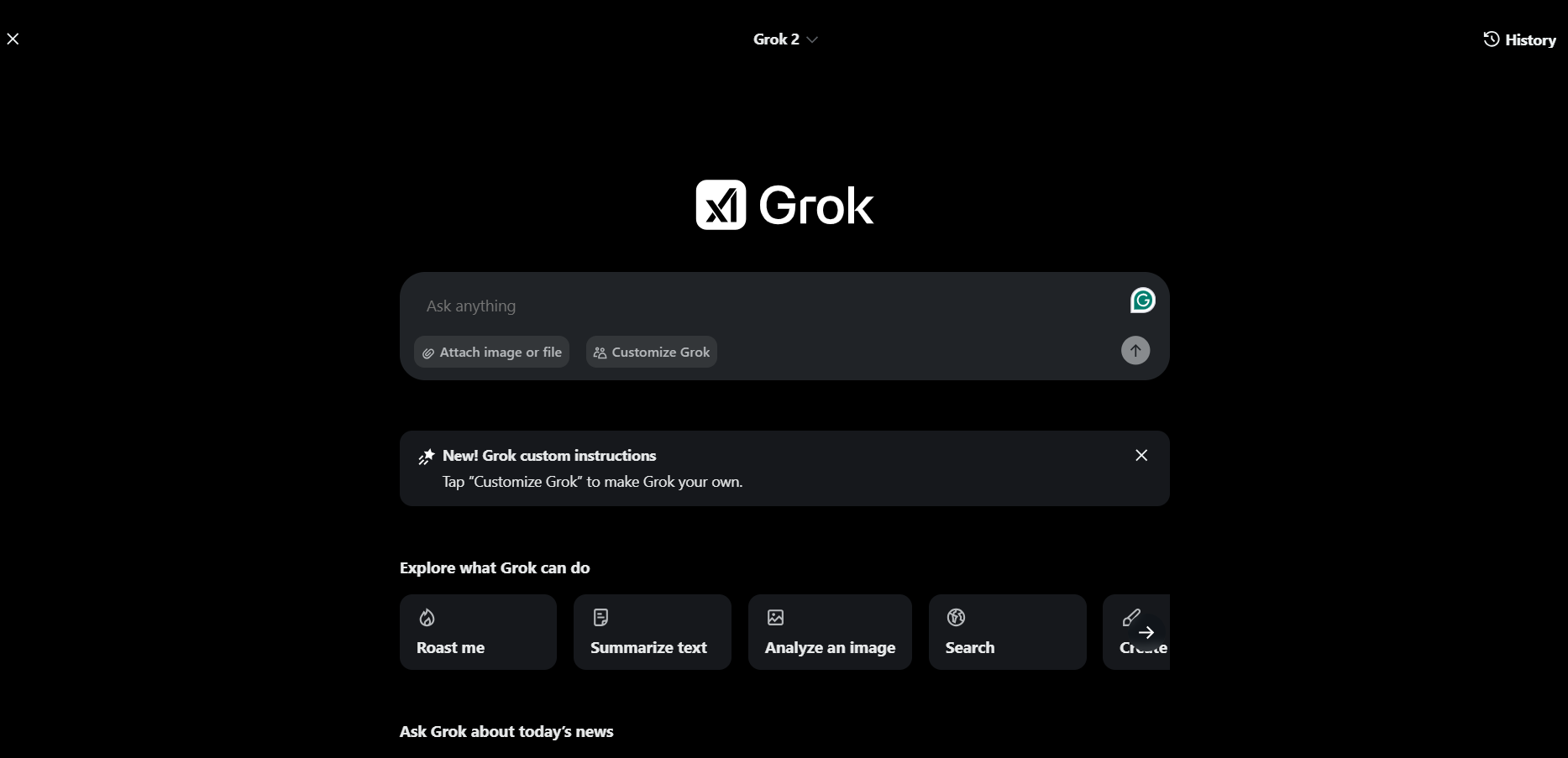 giao diện Grok