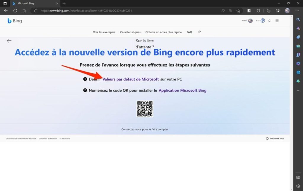 Cài đặt Bing chat gpt thành công cụ tìm kiếm mặc định