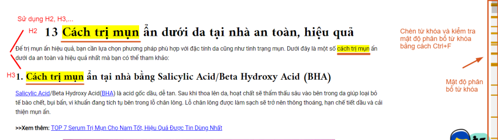 Bài viết SEO mẫu về ngành làm đẹp da, mỹ phẩm