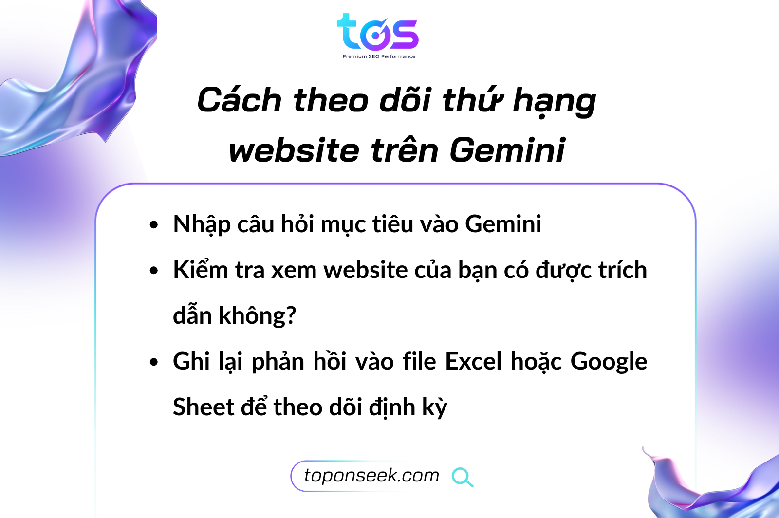 Cách theo dõi thứ hạng website trên Gemini