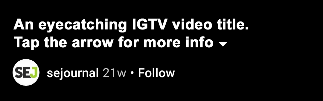 CTA kết hợp với video IGTV