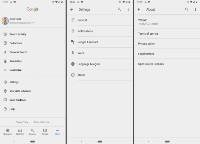 Tìm kiếm bằng giọng nói đòi hỏi thiết bị của bạn có phiên bản mới của Google