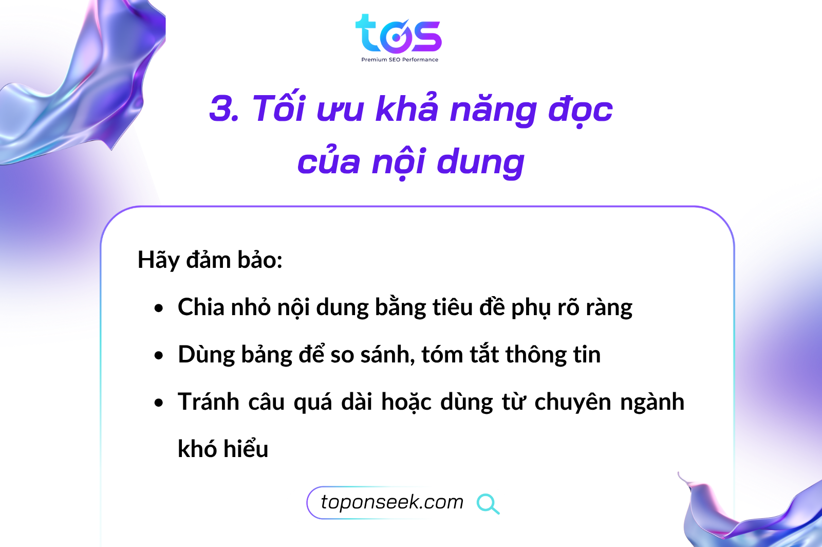 tối ưu khả năng đọc của nội dung